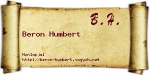 Beron Humbert névjegykártya